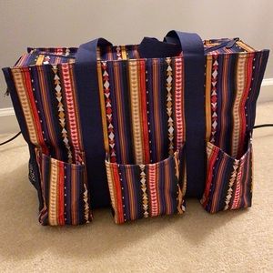 Thirty-one Southwest Stripe Zip-Top Utility Tote